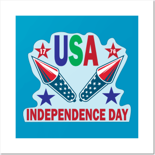 Colorful Design USA Independence Day 4th of july in america Posters and Art